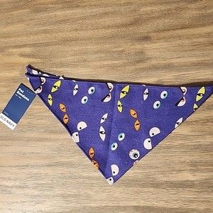 NWT Old Navy Purple Halloween Scary Eyes Pet Bandana Size Small